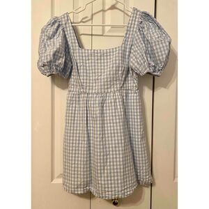 Abound Blue White Gingham A-Line Babydoll Dress  Womens Cotton Small S
